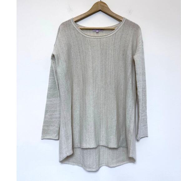 CALYPSO ST BARTH ecru beige gold metallic cashmere oversized sweater top - Picture 1 of 10